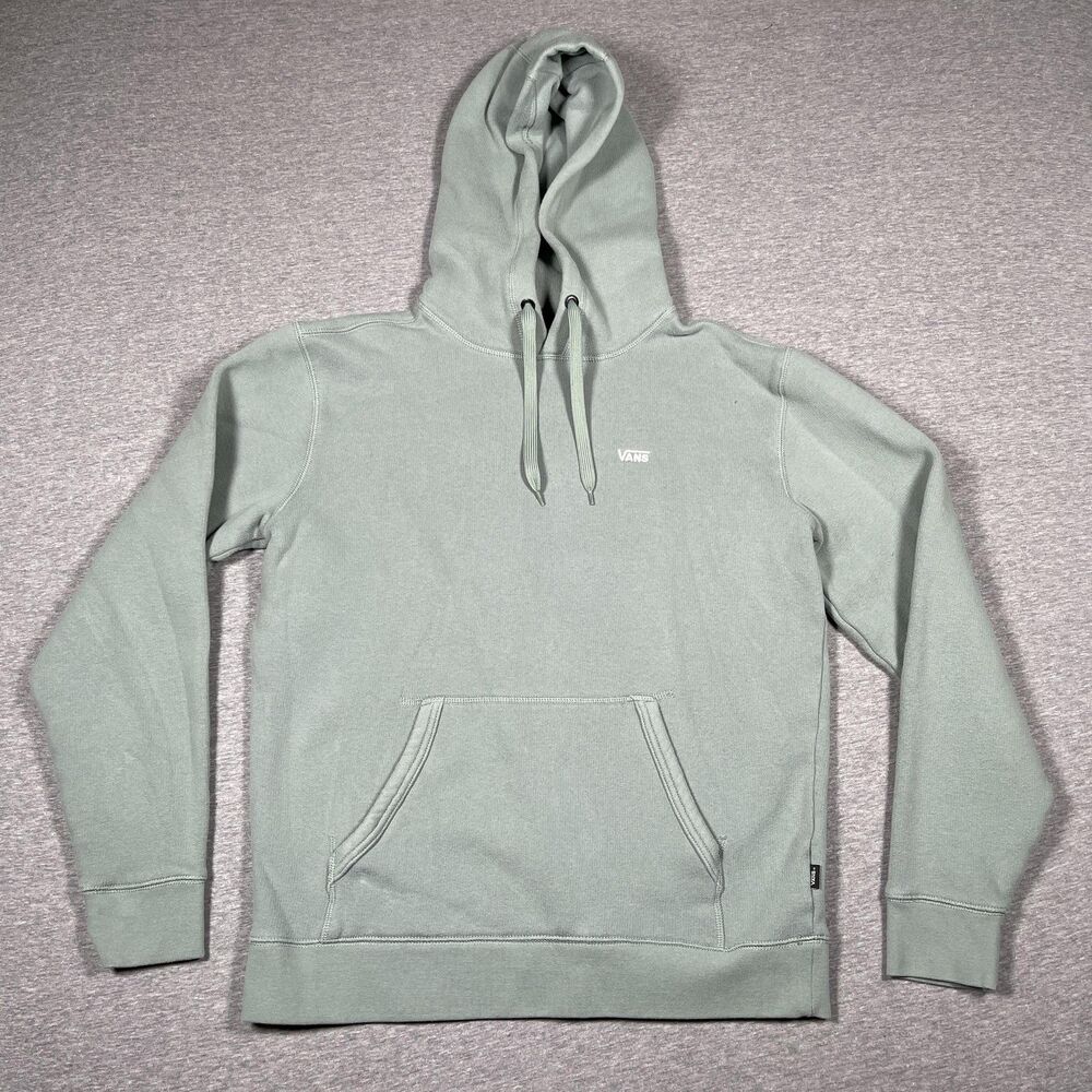VANS Hoodie Mens S Green Pullover Fleece Heavyweight Hooded Pockets Drawstring